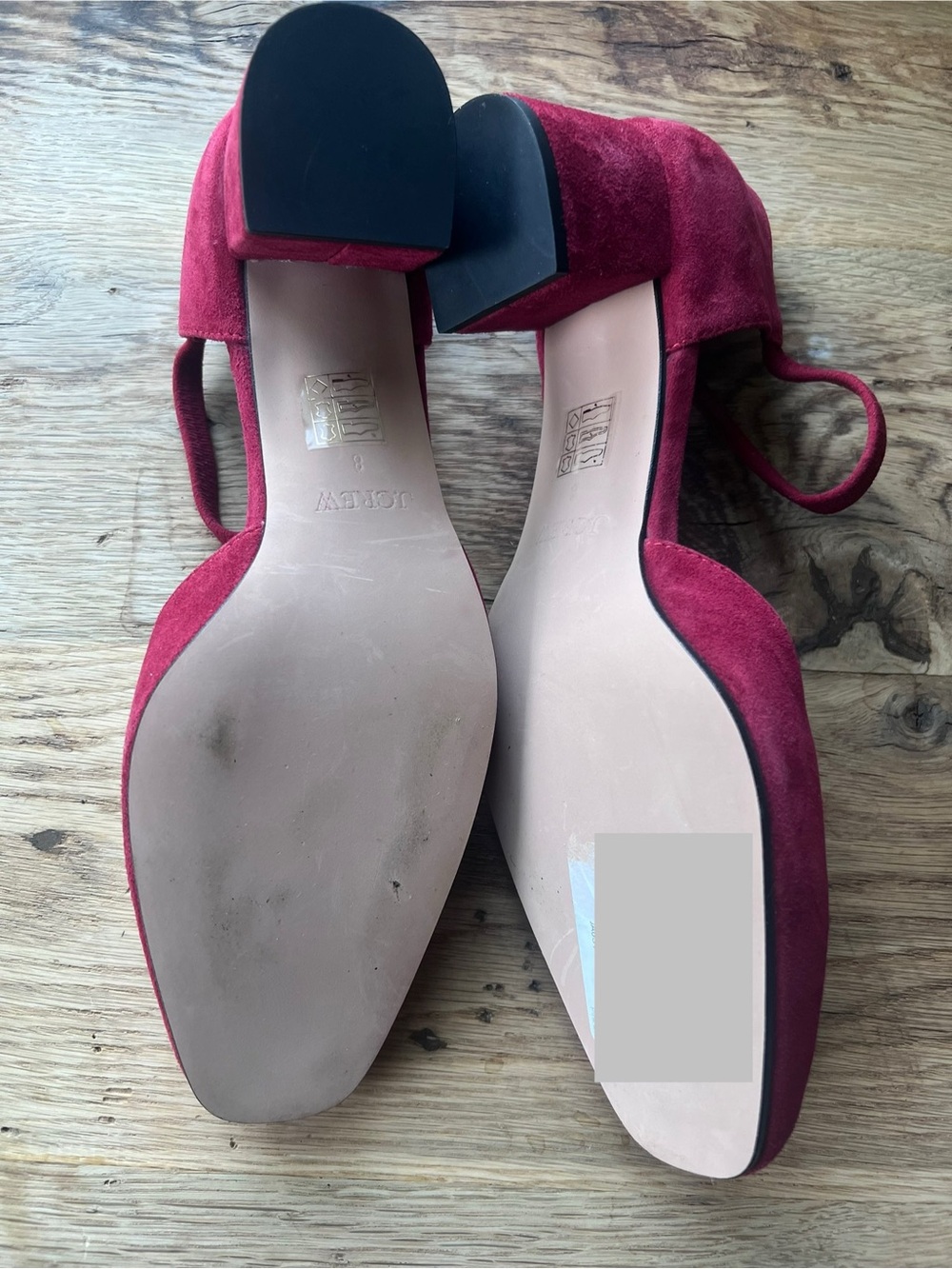 J Crew Mollie Elastic Strap Heel in Red Suede Size 8 - Picture 6 of 6